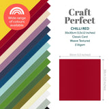 Load image into Gallery viewer, Craft Perfect New Classic Card Pack of 2 - Classic Card - Chilli Red - Weave Textured - 12&quot; x 12&quot; 9196e2