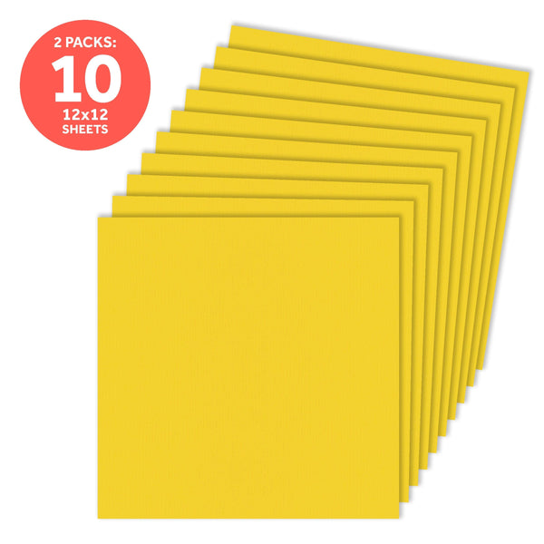 Craft Perfect New Classic Card Pack of 2 - Classic Card - Marigold Yellow - Weave Textured - 12" x 12" - 9149e2