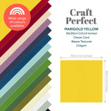 Load image into Gallery viewer, Craft Perfect New Classic Card Pack of 5 - Classic Card - Marigold Yellow - Weave Textured - 12&quot; x 12&quot; - 9149e5