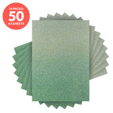 Load image into Gallery viewer, Craft Perfect Ombre Card Multipack of 10 Ombre Glitter Card - Opalescent Green - A4 - 8890E10