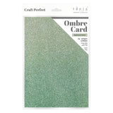 Load image into Gallery viewer, Craft Perfect Ombre Card Multipack of 10 Ombre Glitter Card - Opalescent Green - A4 - 8890E10