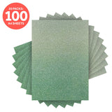 Load image into Gallery viewer, Craft Perfect Ombre Card Multipack of 20 - Ombre Glitter Card - Opalescent Green - A4 - 8890E20