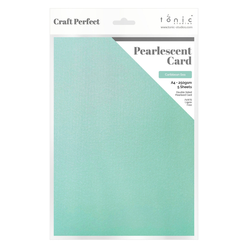 Craft Perfect Pearlescent Card Craft Perfect - Pearlescent Card - Caribbean Sea - A4 (5/PK) - 9517E