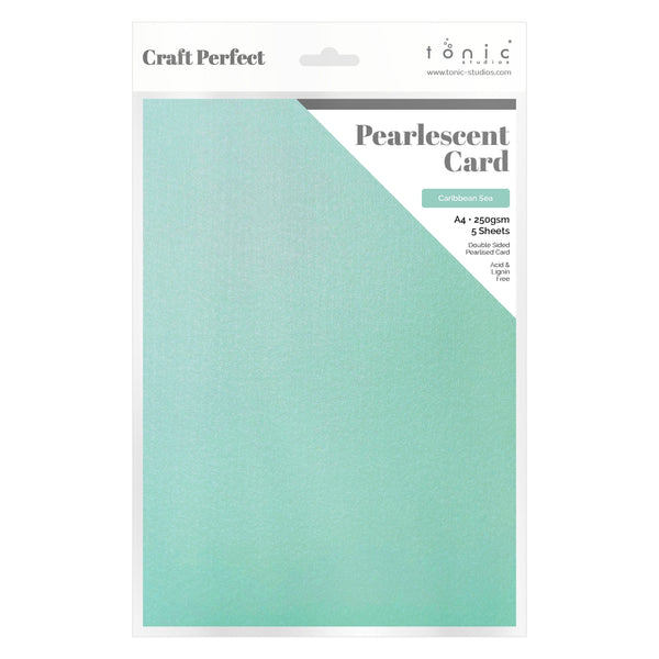 Craft Perfect Pearlescent Card Craft Perfect - Pearlescent Card - Caribbean Sea - A4 (5/PK) - 9517E