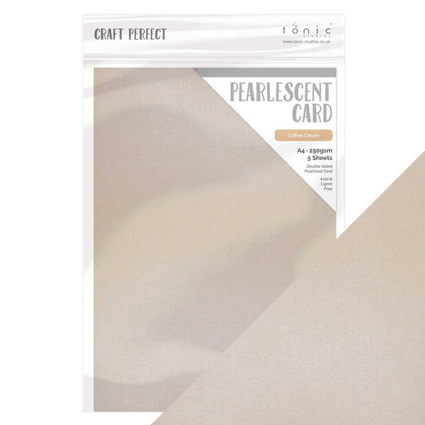 Craft Perfect Pearlescent Card Craft Perfect - Pearlescent Card - Coffee Cream - A4 (5/PK) - 9519E