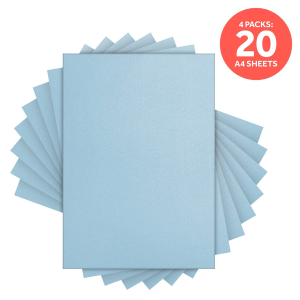 Craft Perfect Pearlescent Card Multipack of 4 Pearlescent Card - Blue Cashmere A4 - 9518E4