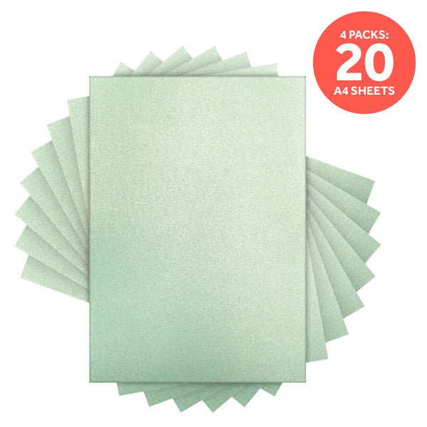 Craft Perfect Pearlescent Card Multipack of 4 Pearlescent Card -Blue Frost A4 - 9511E4