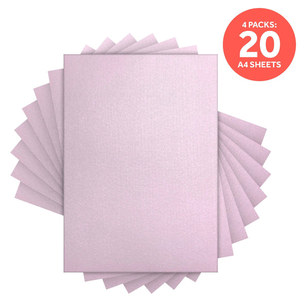 Craft Perfect Pearlescent Card Multipack of 4 Pearlescent Card - Gleaming Lilac A4 - 9504E4