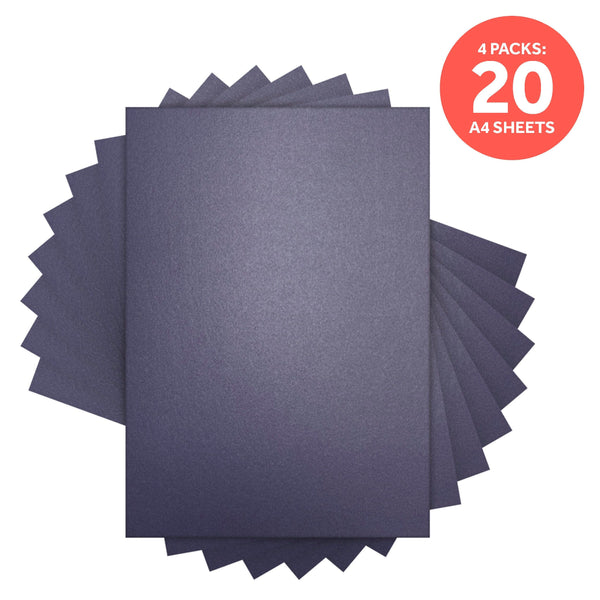 Craft Perfect Pearlescent Card Multipack of 4 Pearlescent Card -Navy Dazzle- A4 - 9505E4