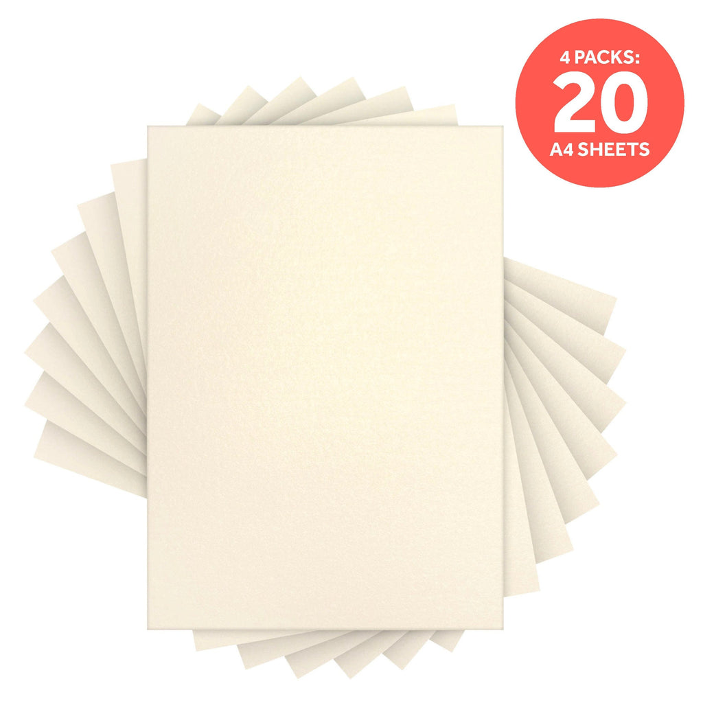 Craft Perfect Pearlescent Card Multipack of 4 Pearlescent Card - Pearl White A4 - 9497E4