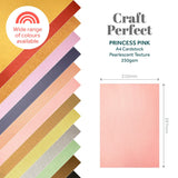 Load image into Gallery viewer, Craft Perfect Pearlescent Card Multipack of 4 Pearlescent Card -Princess Pink A4 - 9515E4