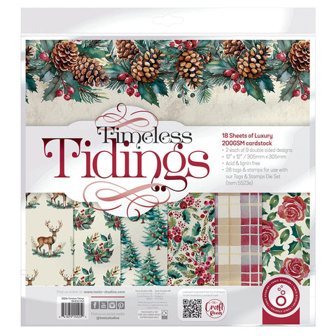 Craft Perfect Printed Papers Timeless Tidings 12x12 Art Pad - 5525e