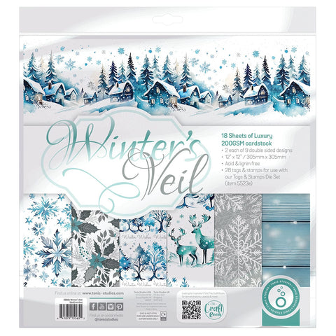 Craft Perfect Printed Papers Winter's Veil 12x12 Art Pad -5565e