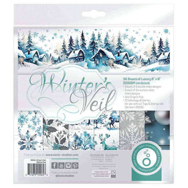 Craft Perfect Printed Papers Winter's Veil 8x8 Art Pad - 5564e