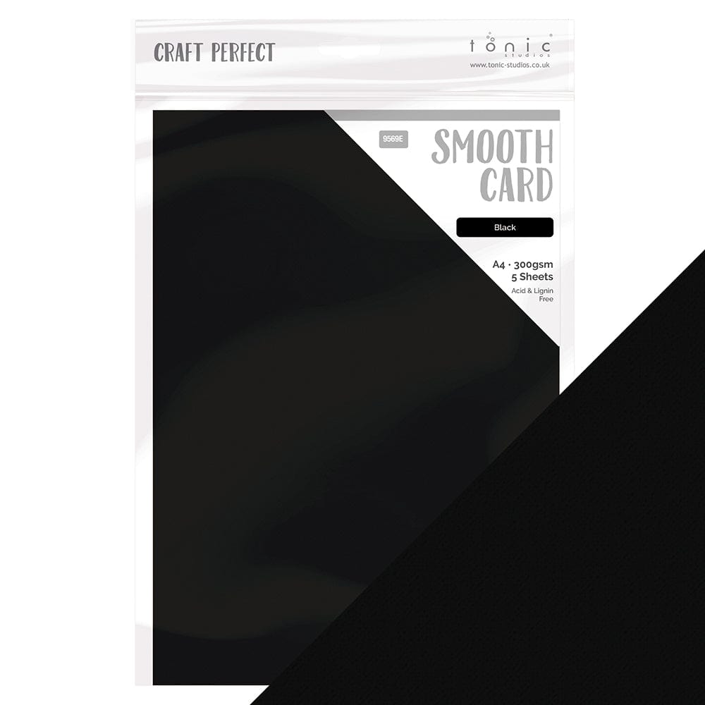 Craft Perfect Smooth Card Craft Perfect - Smooth Card - Black - 300gsm - A4 (5/PK) - 9569E