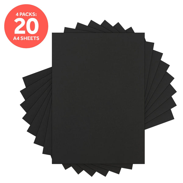 Craft Perfect Smooth Card Multipack of 4 Smooth Card - Black - A4 - 9569E4