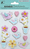 Load image into Gallery viewer, Little Birdie 3D Embellishment 10/Pkg Birdie Garden