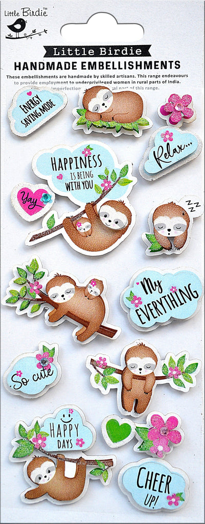 Little Birdie 3D Embellishment 13/Pkg Happy Days