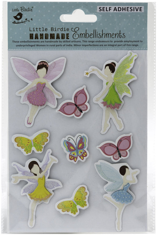 Little Birdie 3D Embellishment 9/Pkg Fairy Tale