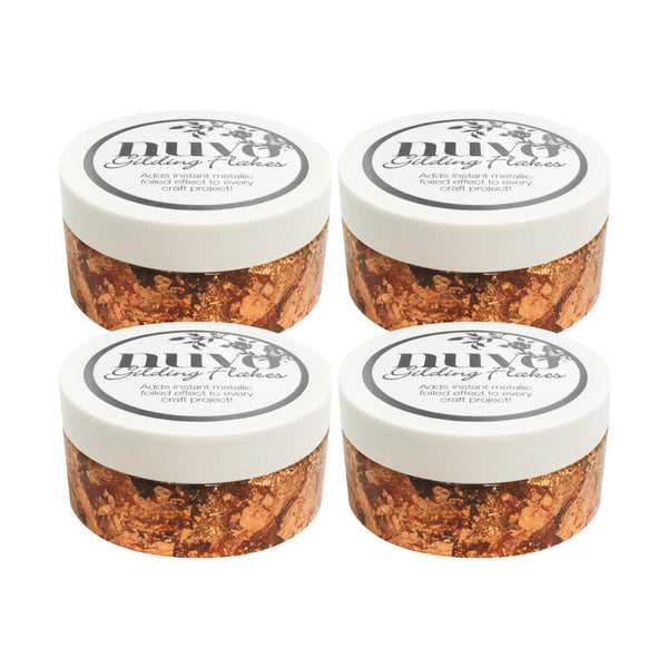 Nuvo Gilding Flakes Multipack of 4 - Gilding Flakes - Sunkissed Copper (200ml) - 852n4