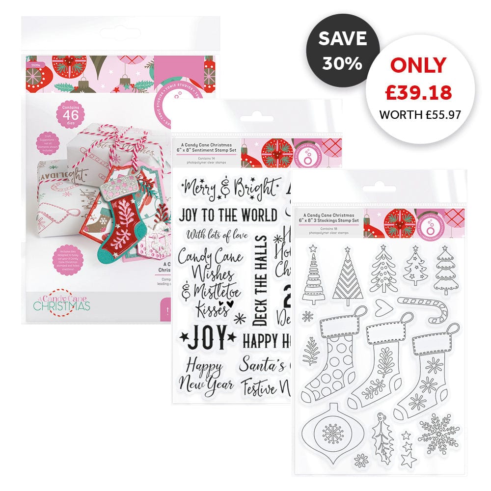 Tonic Studios Bundle A Candy Cane Christmas - Die & Stamp Collection - DB136