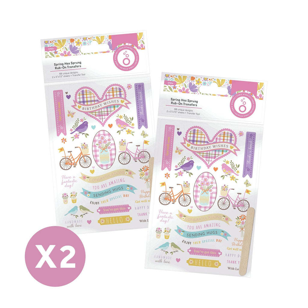 Tonic Studios bundle Spring Has Sprung - Rub-On Transfers 2 Pack - DB172