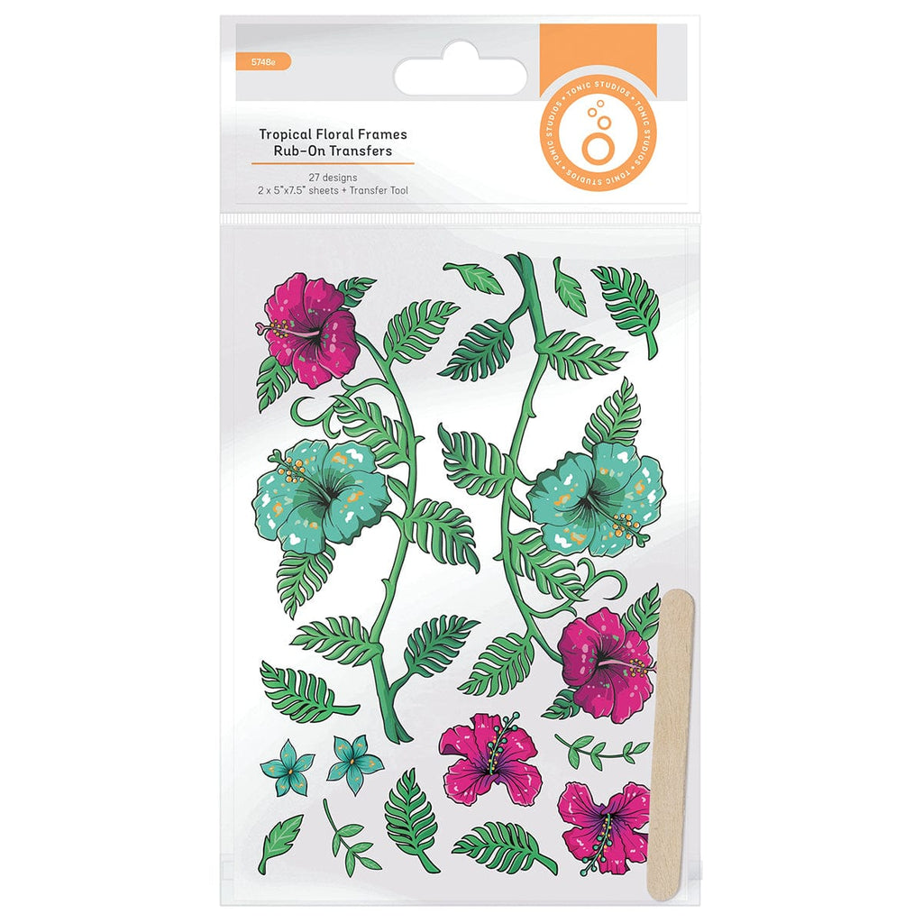 Tonic Studios bundle Tropical Floral Frames Rub-On Transfers - 5748e