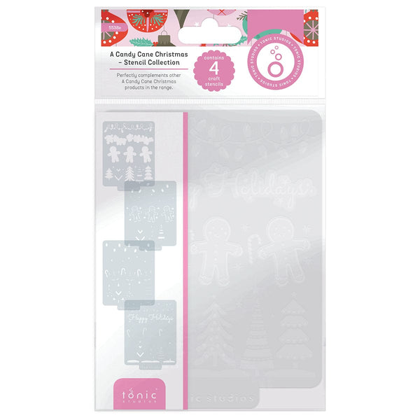 Tonic Studios Die Cutting A Candy Cane Christmas 4 Stencil Set - 5538e