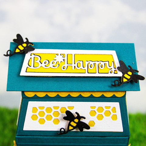 Tonic Studios Die Cutting Buzzing Beehive House Gift Box Die Set - 5111e