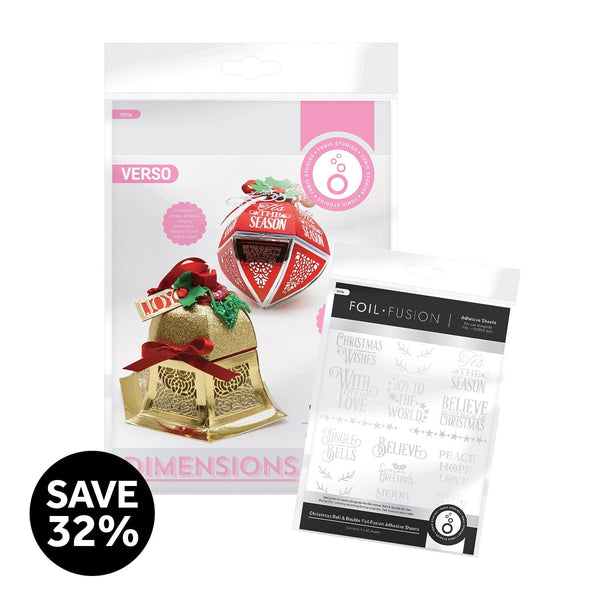 Tonic Studios Die Cutting Christmas Bell & Bauble Die Set WIth Co-ordinating Foil Fusion Collection - DB151