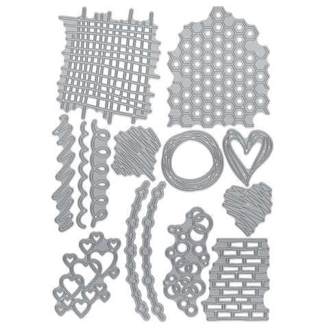 Tonic Studios Die Cutting Scribbles and Textures Die Set -5591e