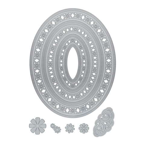 Tonic Studios Die Cutting Tonic Studios - Intricate Oval Layering Die Set - 5163E