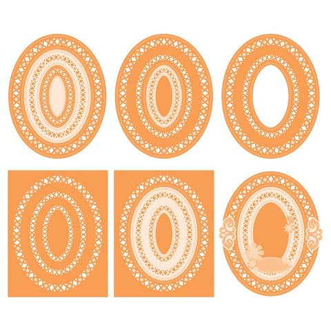 Tonic Studios Die Cutting Tonic Studios - Intricate Oval Layering Die Set - 5163E