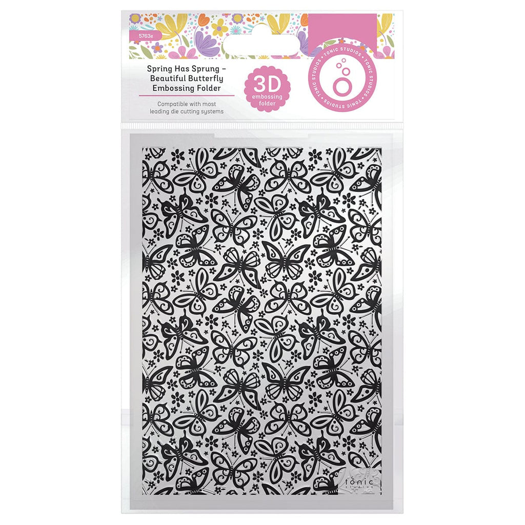 Tonic Studios Embossing Folder Spring Has Sprung - Beautiful Butterfly 3D Embossing Folder - 5763e