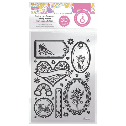 Tonic Studios Embossing Folder Spring Has Sprung - Fancy Frame 3D Embossing Folder - 5762e