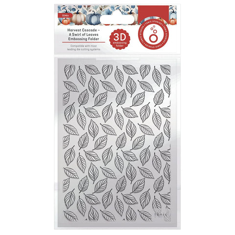 Tonic Studios Essentials Harvest Cascade A Swirl of Leaves 3d Embossing Folder - 5546e