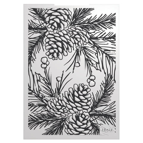 Tonic Studios Essentials Timeless Tidings  Pinecone Parade 3d Embossing Folder - 5528e