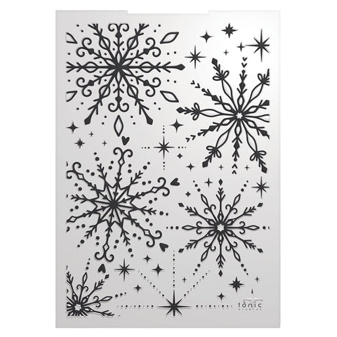 Tonic Studios Essentials Winter’s Veil Baroque Snowflake 3d Embossing Folder - 5566e