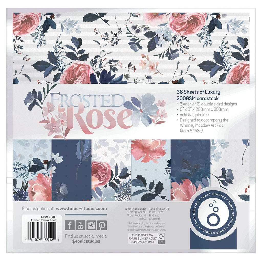 Tonic Studios Printed Papers Frosted Rose 8