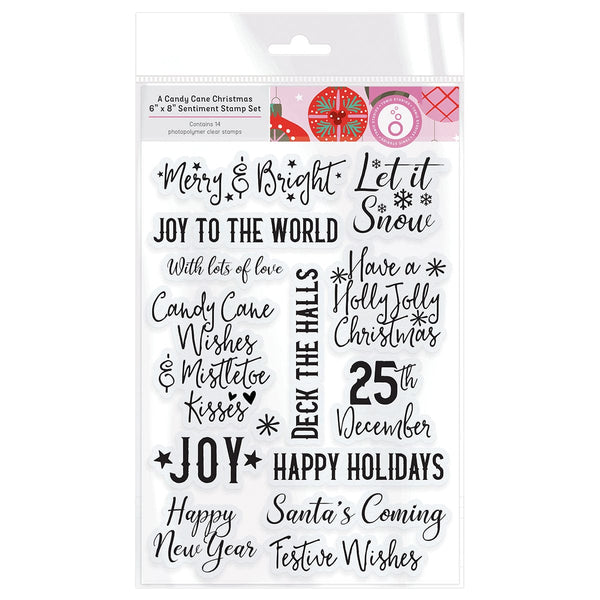 Tonic Studios Stamps A Candy Cane Christmas Sentiments Stamp Set - 5540e