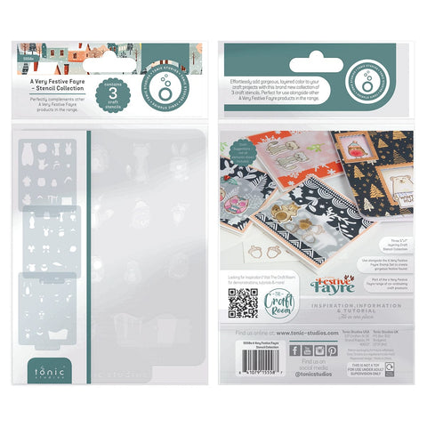 Tonic Studios Stencils A Very Festive Fayre 3 Stencil Set - 5558e