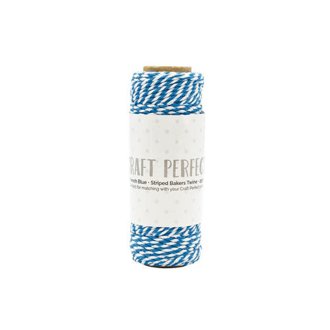 Craft Perfect - Striped Bakers Twine - French Blue - (2mm/25m