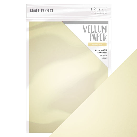 Craft Perfect Vellum Paper Vellum Paper - Pearled Gold - A4 (10/PK